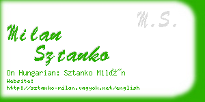 milan sztanko business card